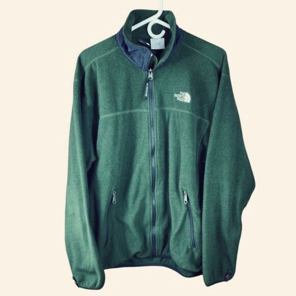 The North Face Womens Green Fleece Full Zip Jacket Size Large - Picture 1 of 3